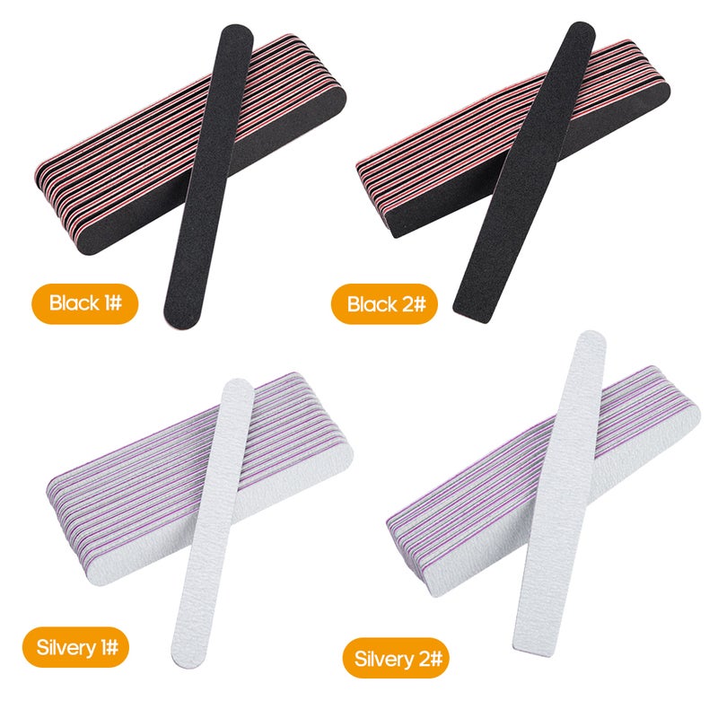 15-Piece Professional Double Sided Nail File Black