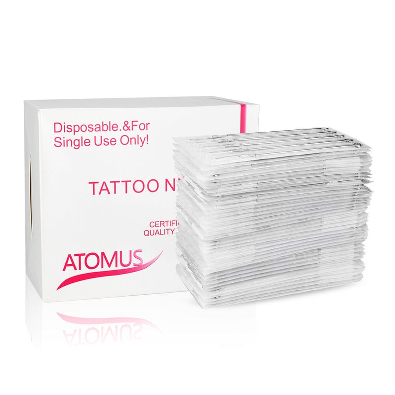 200-Piece Assorted Tattoo Needles Disposable Sterilized Silver - Image 1