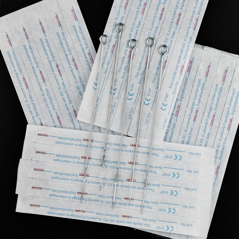 200-Piece Assorted Tattoo Needles Disposable Sterilized Silver - Image 5