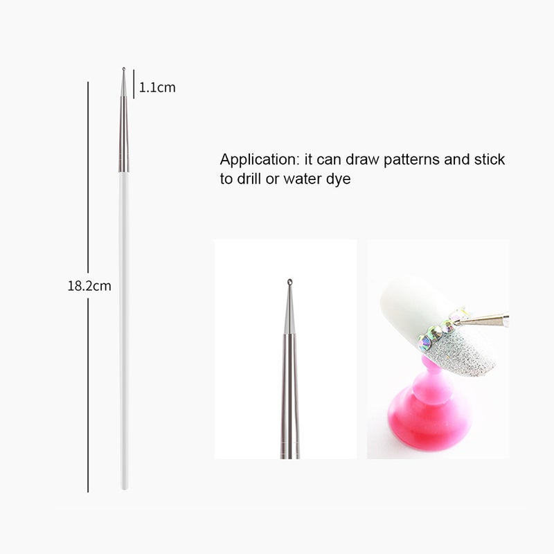 20-Piece Nail Art Brush Kit Black - Image 3