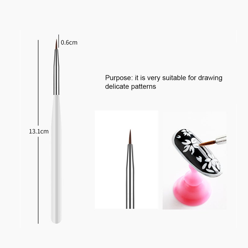 20-Piece Nail Art Brush Kit Black - Image 5