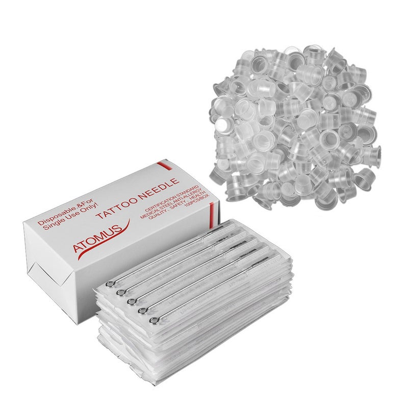 Generic 100-Piece Disposable Tattoo Needles And Cups Set Silver  - Image 1