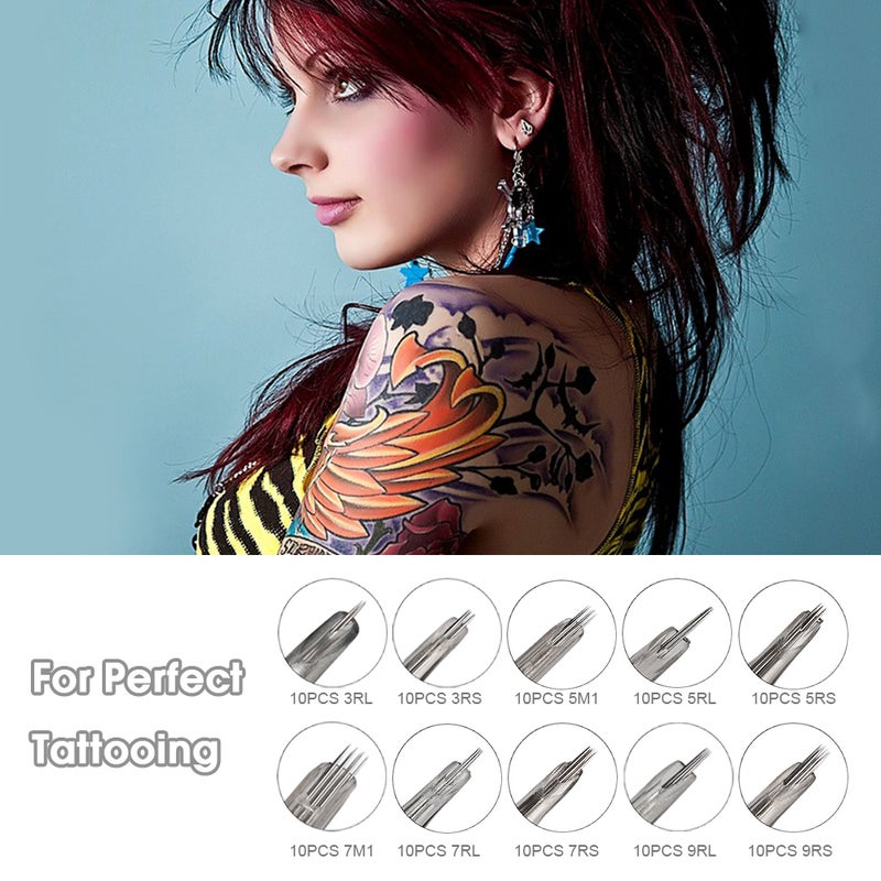 طقم خراطيش إبر الوشم للاستخدام مرة واحدة مكون من 10 قطع شفاف - Image 4