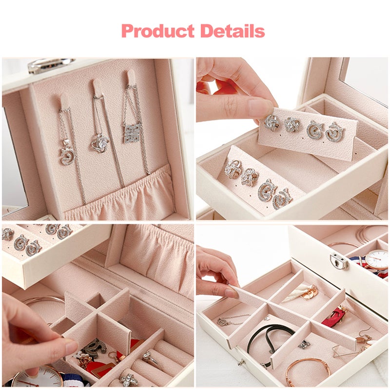 Multi-functional PU Leather Jewelry Storage Case Black - Image 4