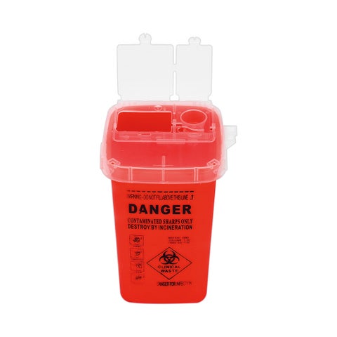 Tattoo Needle Trash Container With Lid Red