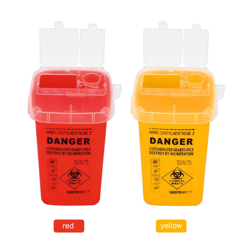 Tattoo Needle Trash Container With Lid Red