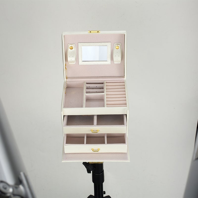 Fashionable PU Leather Jewelry Box Black - Image 2