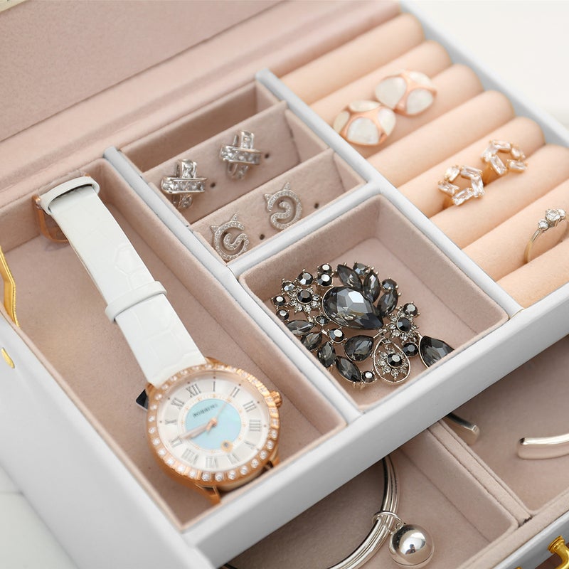 Fashionable PU Leather Jewelry Box Black - Image 3