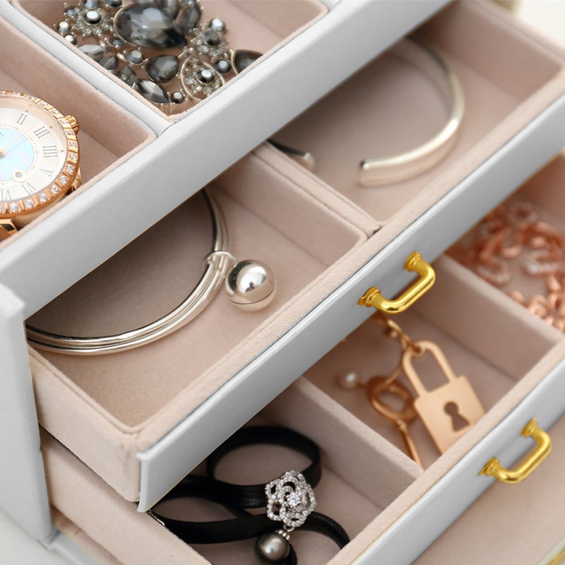 Fashionable PU Leather Jewelry Box Black - Image 4