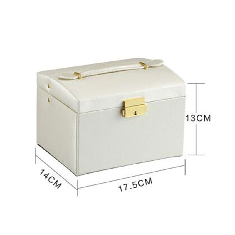 Fashionable PU Leather Jewelry Box White - Image 5