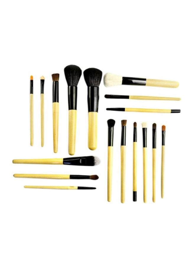 MakeUp for You 18-Piece Professional Cosmetic Makeup Brush Set Beige/Black  - Image 1