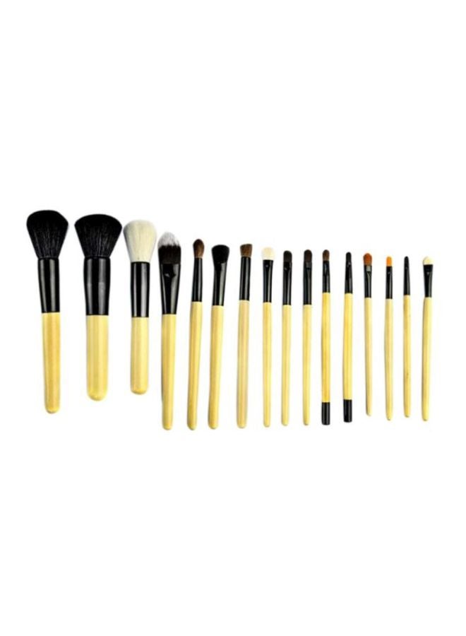 MakeUp for You 18-Piece Professional Cosmetic Makeup Brush Set Beige/Black  - Image 2