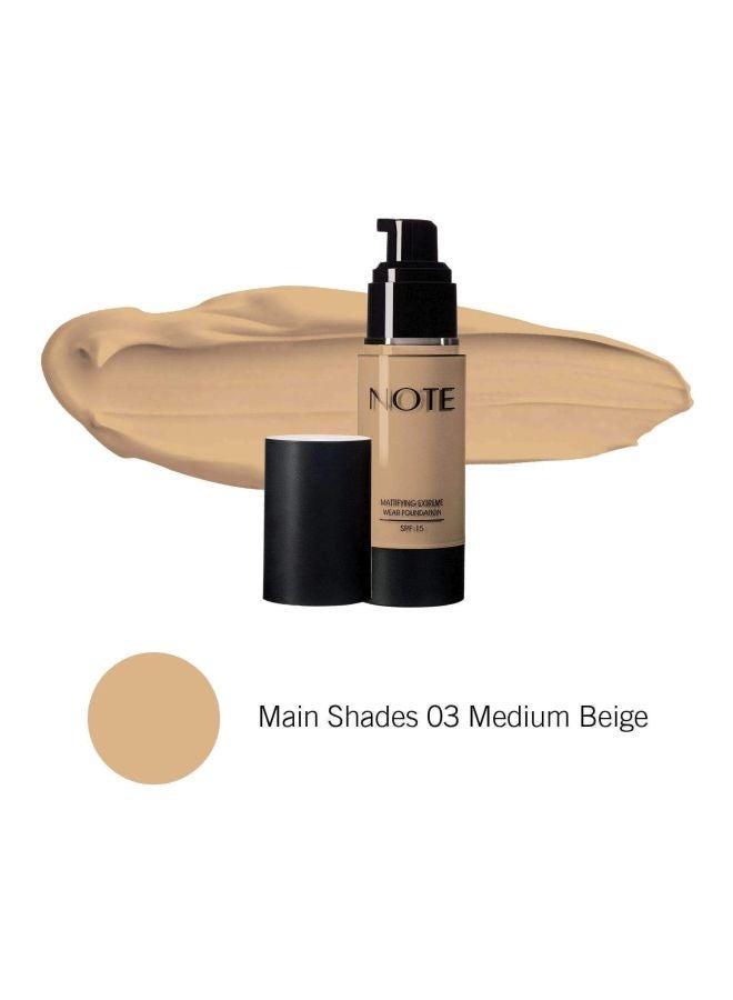 Note Mattifying Extreme Wear Foundation SPF15 03 Medium Beige - Image 2