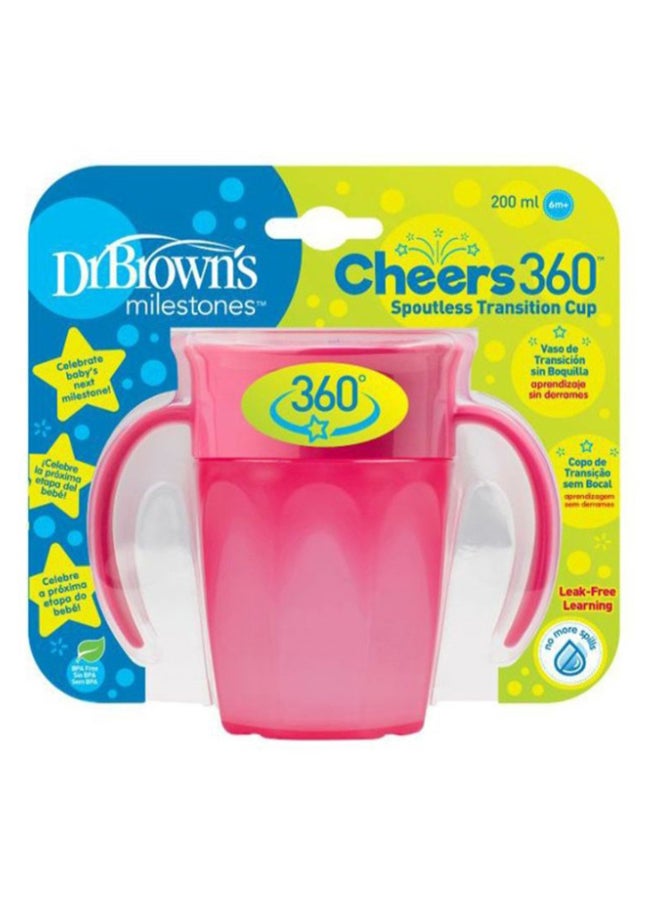 Dr. Brown’s Cheers 360 Spoutless Transition Cup Pink - Image 3