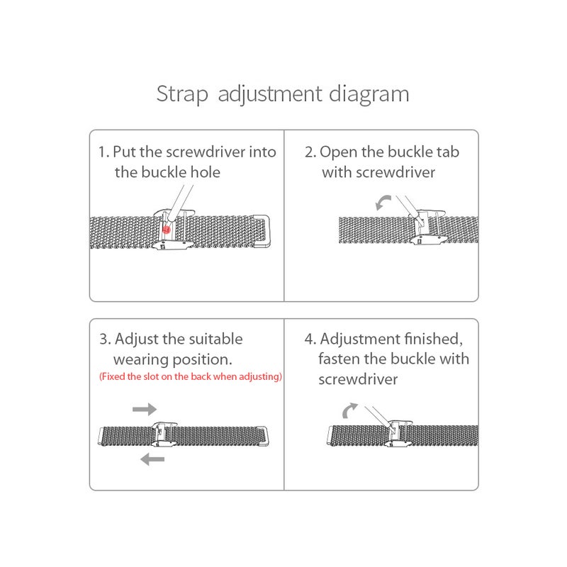 Durable Metal Screwless Stainless Steel Bracelet Band For Xiaomi Mi 12cm Multicolour - Image 2