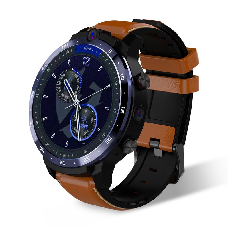 Lemfo - LEM12 Pro 4G LTE Multi-Function Smartwatch For Android/iOS Phones Brown - Image 1
