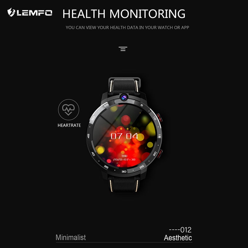 Lemfo - LEM12 Pro 4G LTE Multi-Function Smartwatch For Android/iOS Phones Brown - Image 1