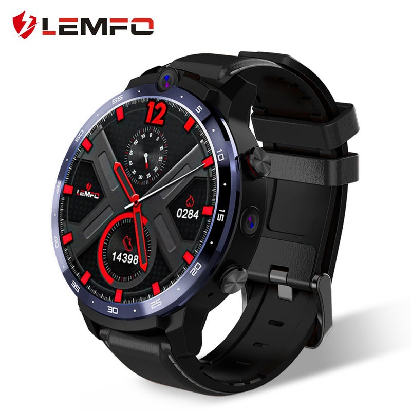 Lemfo - LEM12 Pro 4G LTE Multi-Function Smartwatch For Android/iOS Phones Black - Image 1