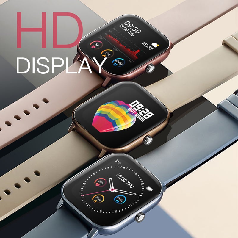 P8 Ultra Slim 1.4 Inch Screen Square Dial Multi-Function Smartwatch For Android/iOS Phones Cyan