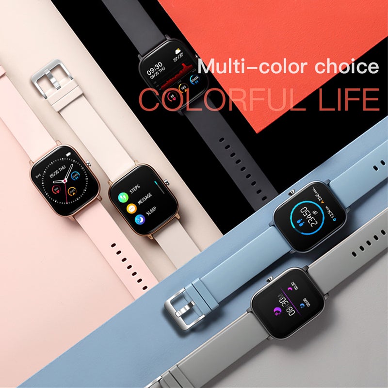 P8 Ultra Slim 1.4 Inch Screen Square Dial Multi-Function Smartwatch For Android/iOS Phones Cyan