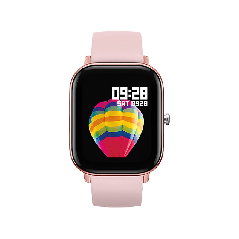 P8 Ultra Slim 1.4 Inch Screen Square Dial Multi-Function Smartwatch For Android/iOS Phones Pink