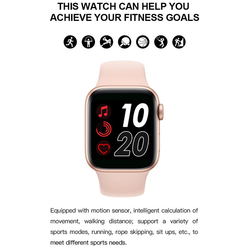 Generic - T500 1.54 Inch Screen Square Dial Multi-Function Smartwatch For Android/iOS Phones White - Image 1