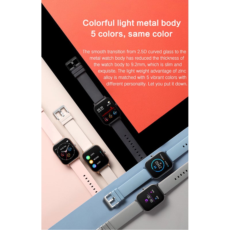 P8 Ultra Slim 1.4 Inch Screen Square Dial Multi-Function Smartwatch For Android/iOS Phones Pink
