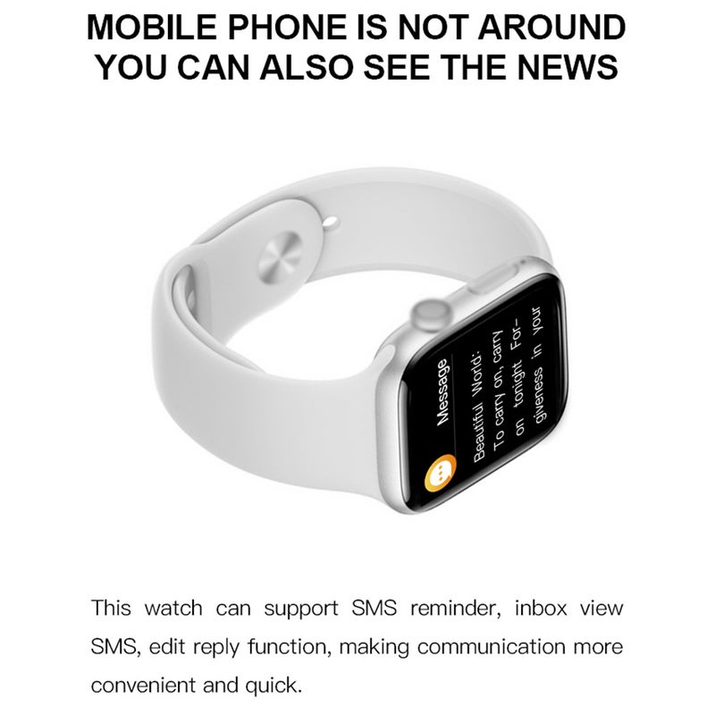 Generic - T500 1.54 Inch Screen Square Dial Multi-Function Smartwatch For Android/iOS Phones White - Image 1
