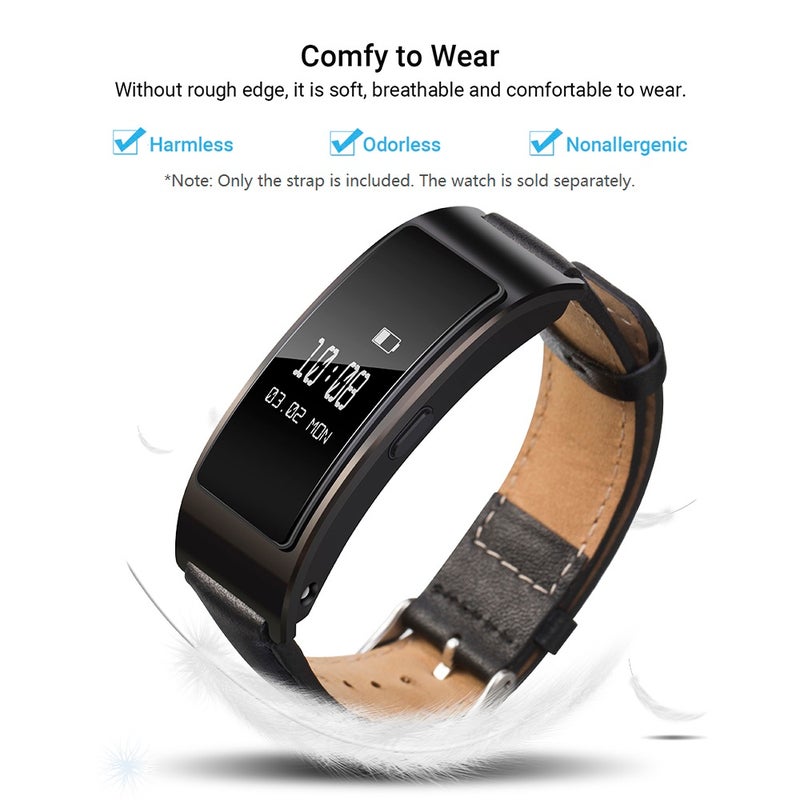 سوار من الجلد لساعة توك باند 6 الذكية مقاس 16 مم رمادي - Image 2