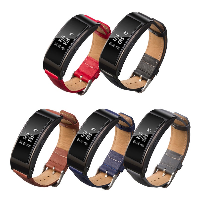 سوار من الجلد لساعة توك باند 6 الذكية مقاس 16 مم رمادي - Image 3