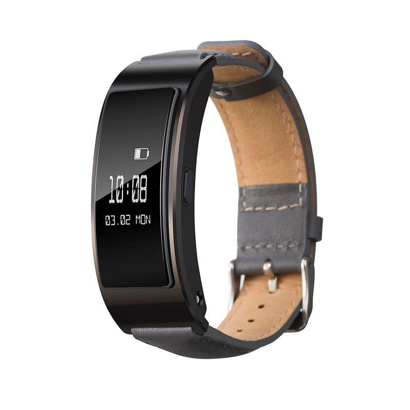 سوار من الجلد لساعة توك باند 6 الذكية مقاس 16 مم رمادي - Image 1