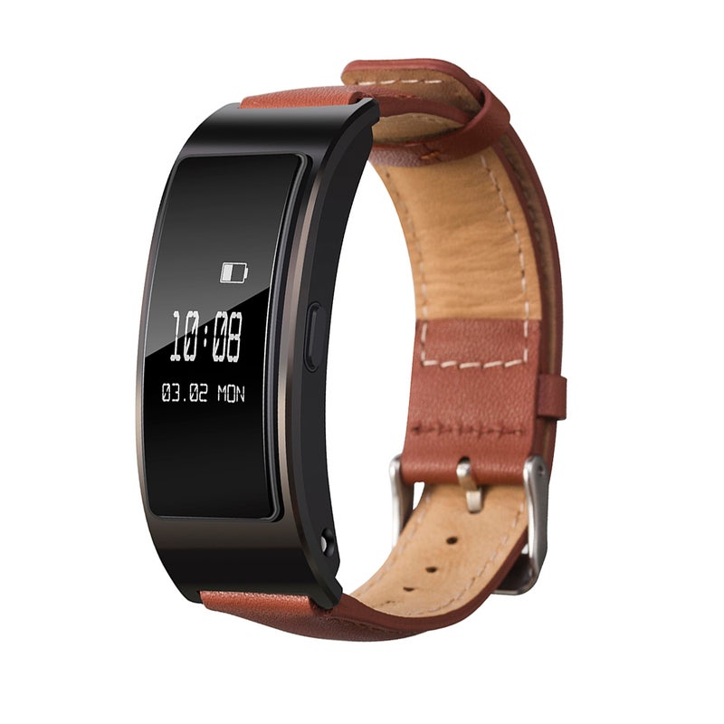 16mm Leather Watch Strap For TalkBand 6 Smartwatch Brown - Image 2
