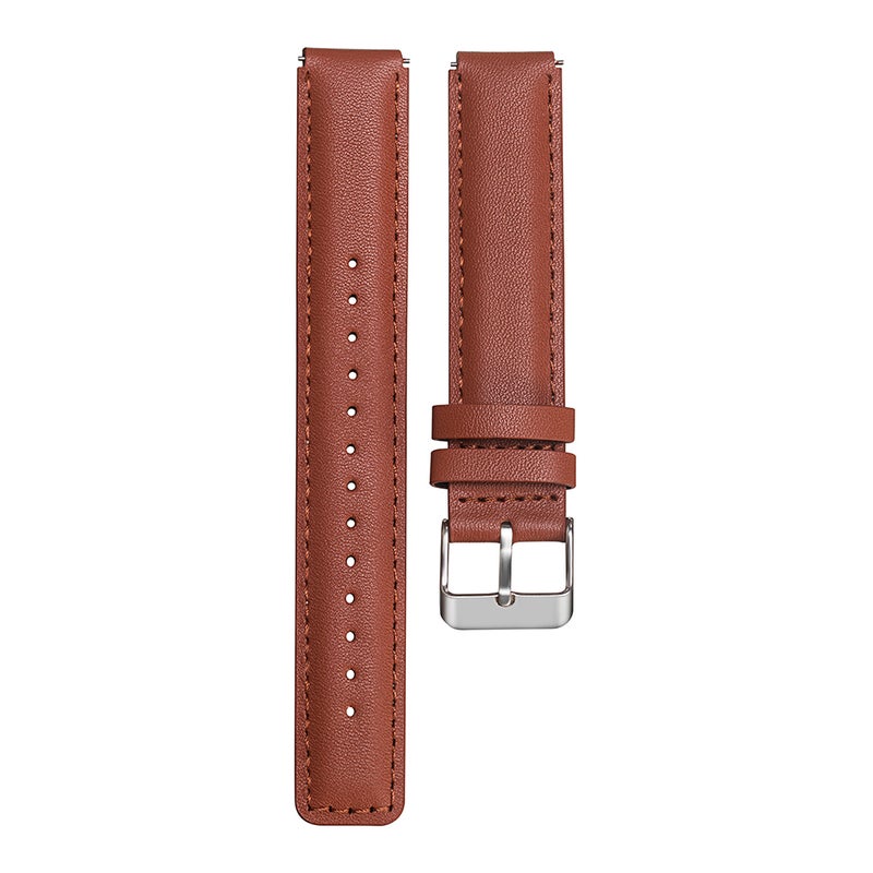 16mm Leather Watch Strap For TalkBand 6 Smartwatch Brown - Image 3