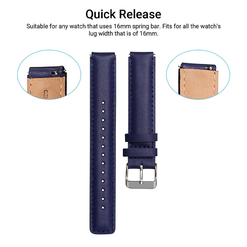 16mm Leather Watch Strap For TalkBand 6 Smartwatch Brown - Image 5