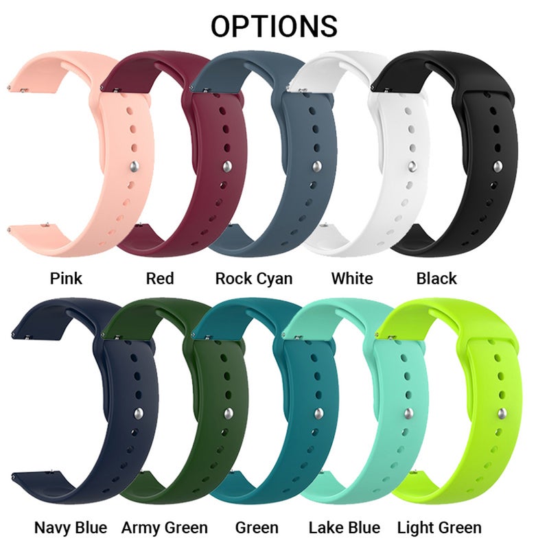 Generic 22mm Soft Silicone Watch Strap For Smartwatches White  - Image 4