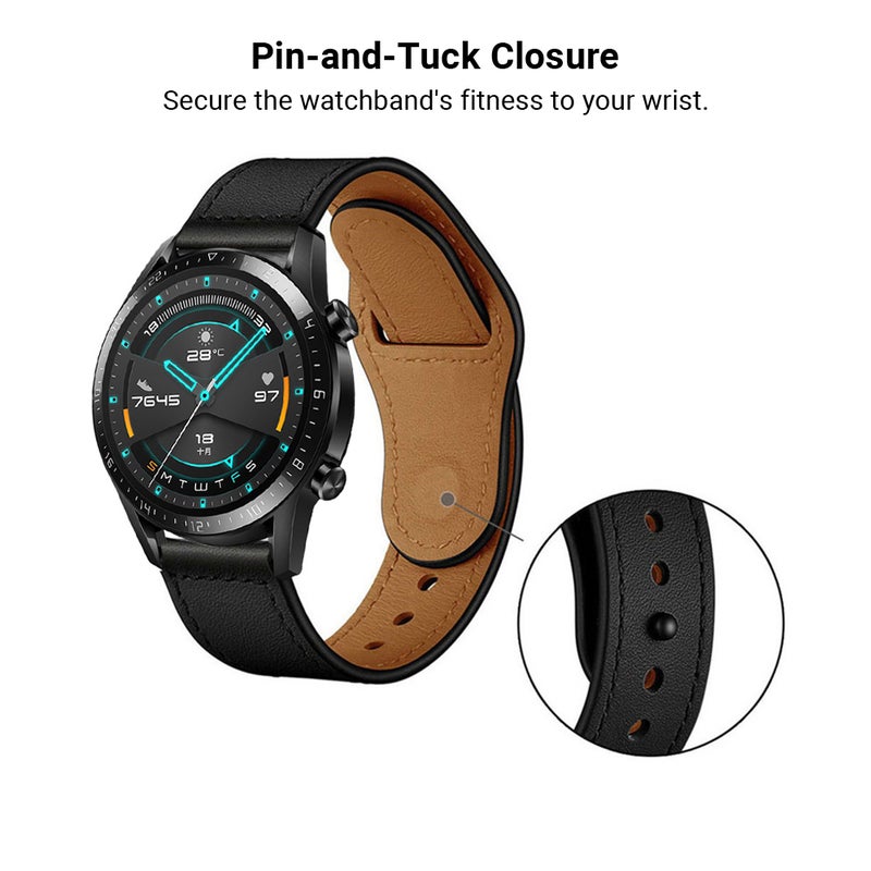 22mm Leather Watch Strap With Buckle Clasp For Honor Magic Smartwatch Pink - Image 3