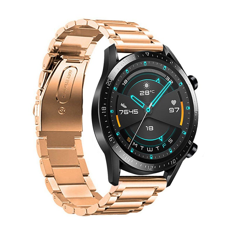 22mm Stainless Steel Watch Strap For Honor Magic Smartwatch Champagne Gold - Image 1