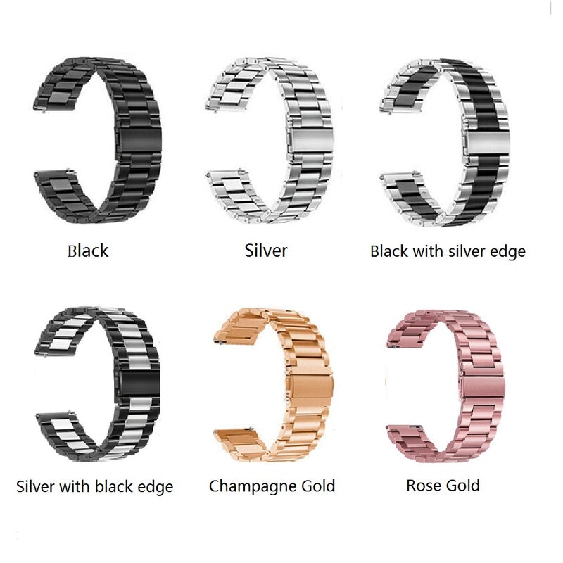 22mm Stainless Steel Watch Strap For Honor Magic Smartwatch Champagne Gold - Image 5