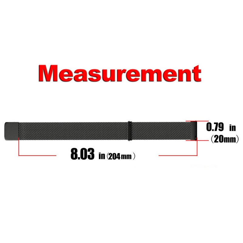 20mm Stainless Steel Watch Strap With Buckle Clasp For Honor Magic Smartwatch Black - Image 5