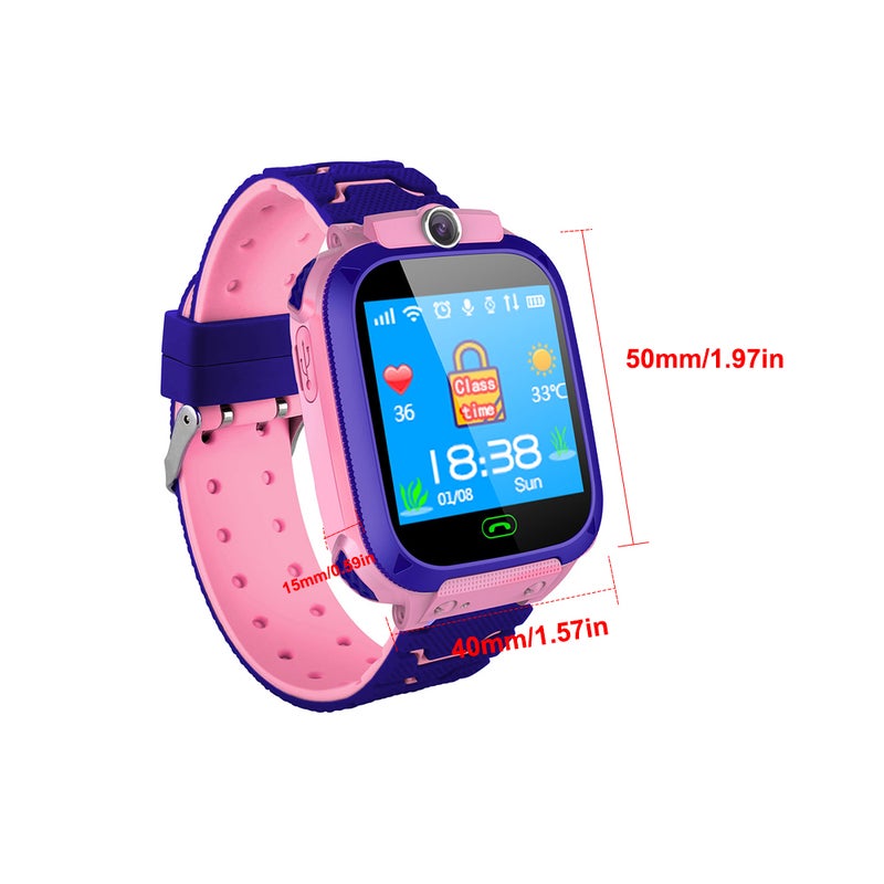 Generic - 1.44 Inch Screen Multi-Function Micro SIM Card Slot Silicone Strap Smartwatch For iOS/Android Phones Pink - Image 1