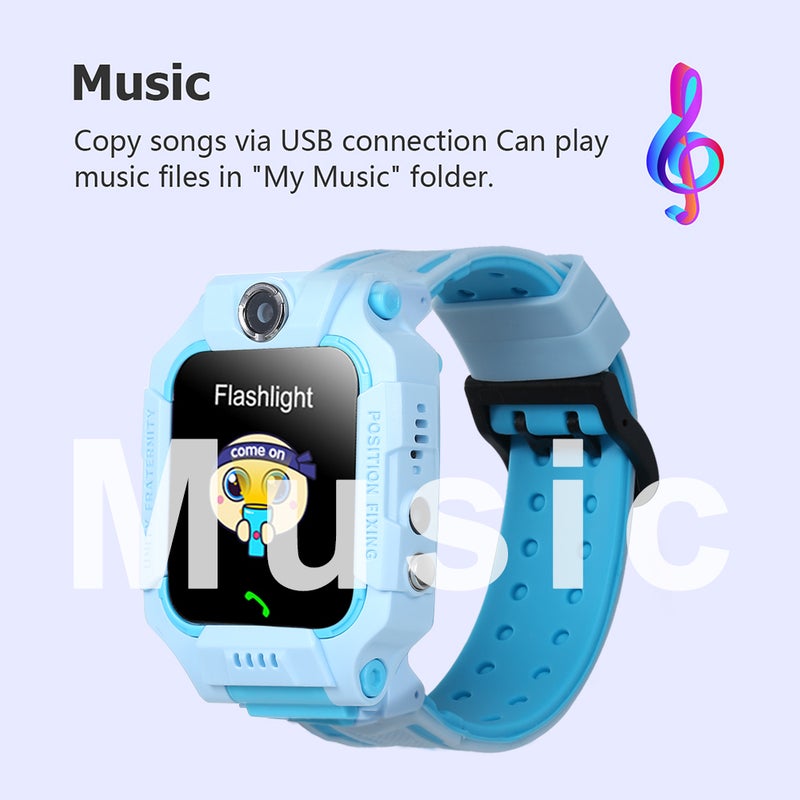 Generic - G7 Kids Built-In 8 Languages Multi-Function Smartwatch For iOS/Android Phones Light blue - Image 1