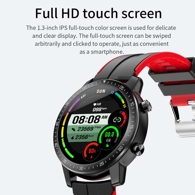 Generic - S30 1.3 Inches Touch Screen IP68 Waterproof Multi-Function Smartwatch For iOS/Android Phones Green - Image 1