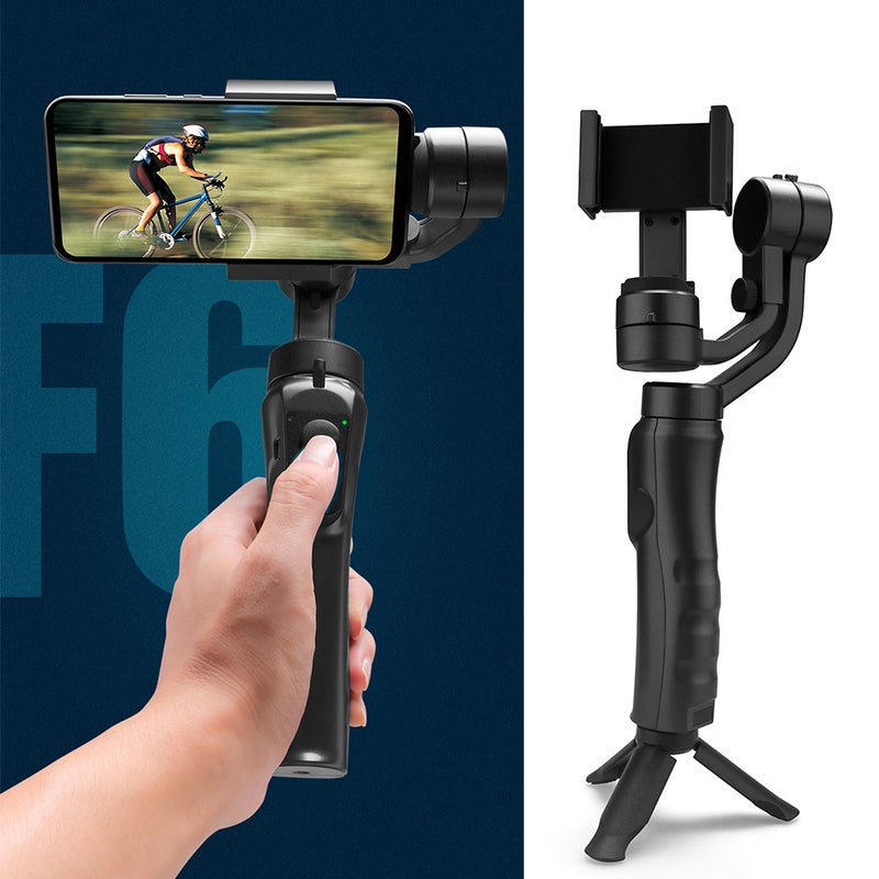 Generic - F6 Smartphone Gimbal 3-Axis Handheld Stabilizer For Smartphones Black - Image 1