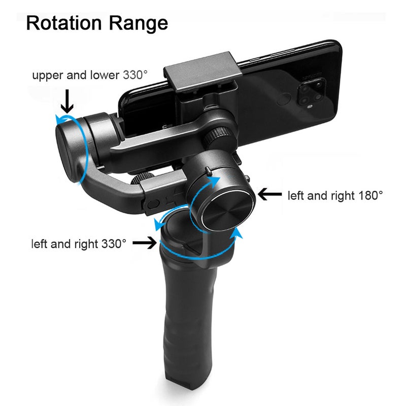 Generic - F6 Smartphone Gimbal 3-Axis Handheld Stabilizer For Smartphones Black - Image 1