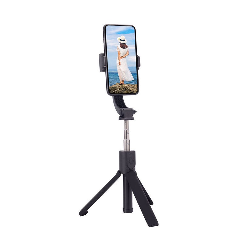 H5 Portable Adjustable PTZ Anti-Shake Handle Stabilizer For Smartphones Black  - Image 1