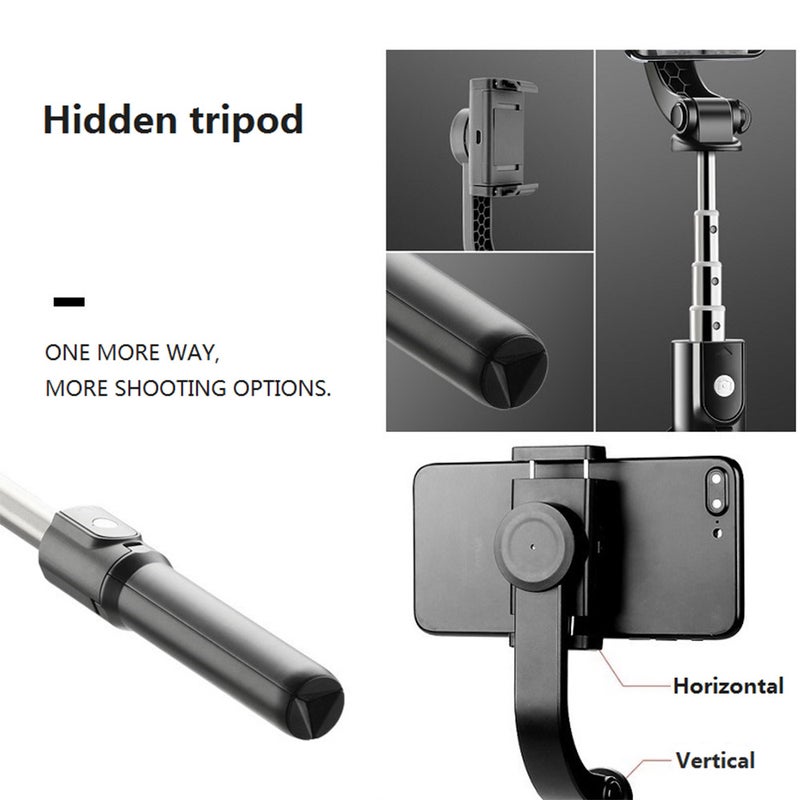 H5 Portable Adjustable PTZ Anti-Shake Handle Stabilizer For Smartphones Black  - Image 4