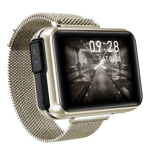 2 In 1 IP67 Waterproof Multi-Function Bluetooth Earbud Wireless Headphone And Smartwatch For iOS/Android Phones Gold