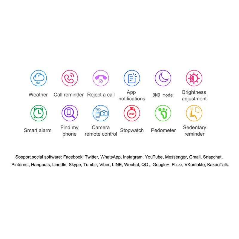U10 Bluetooth 5.0 IP68 Waterproof Multi-Function Smartwatch For iOS/Android Phones Black