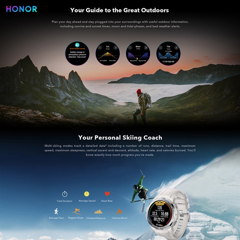 Honor - Waterproof Multi-Function Smartwatch Black - Image 1