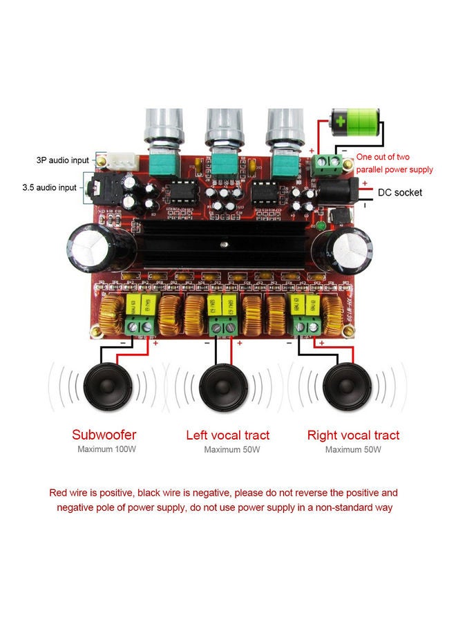 TPA3116D2X2 50W+100W 2.1 Channel Digital Audio Power Amplifier AMP Subwoofer  DC12V-24V